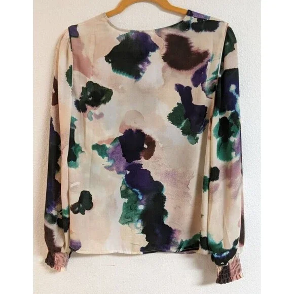 NEW~Women's Cabi #4341 Mystic Blouse in Aurora Floral Watercolor Size Small - Picture 7 of 11